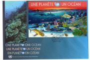 2010 United Nations One Planet One Ocean Commemorative Stamps Miniature Sheet Jumbo First Day Cover (FDC) Geneva Office Cancel