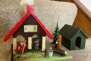 Vintage German Weather House, Folk art. Hand painted