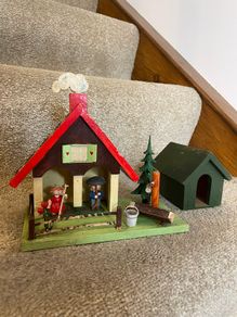 Vintage German Weather House, Folk art. Hand painted