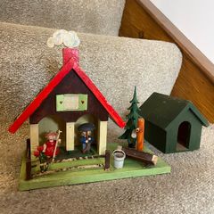 Vintage German Weather House, Folk art. Hand painted