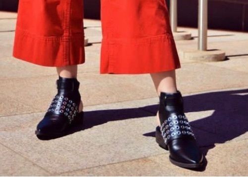 ALLSAINTS Black Leather Open Back Ankle Boots