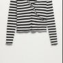 top bnwt Mangi black & white stripe wrap effect organic cotton top medium Image 3