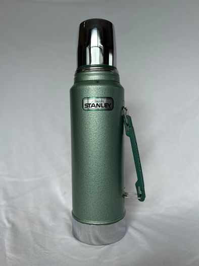 Vintage Stanley Aladdin Thermos 1L - Green Hammertone - USA - Complete