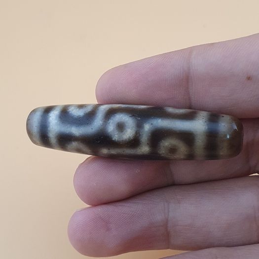 Vintage 9 Eyes Himalayan Tibetan Agate Dzi Bead Amulet