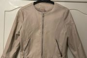 Pretty Blush Pink short leather jacket