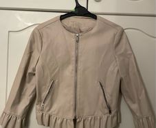 Pretty Blush Pink short leather jacket