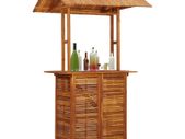 Outdoor Bar Table with Rooftop 122x106x217 cm Solid Acacia Wood