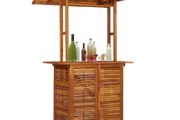 Outdoor Bar Table with Rooftop 122x106x217 cm Solid Acacia Wood