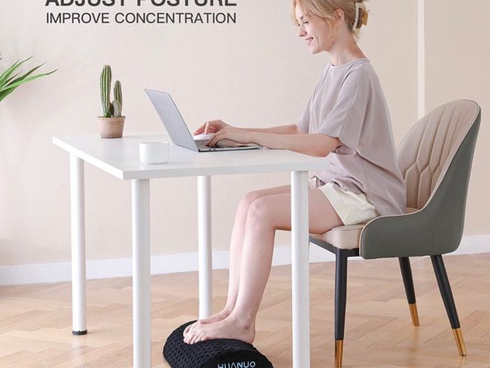 Ergonomic Desk Foot Rest, Foot Stool, Foot Rest Under Desk with Velvet & Mesh Covers, Suitable for Travel in Home Office