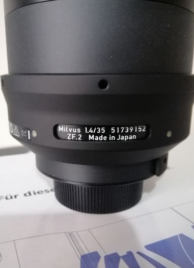 Zeiss Milvus Interlock 35mm/1,4 ZF.2 For M42 Manual Focus & Iris Nikon F