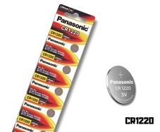 5x Panasonic CR1220 3V Lithium Coin Cell Batteries