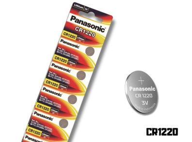 5x Panasonic CR1220 3V Lithium Coin Cell Batteries