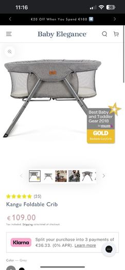 Baby elegance travel cot