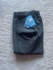 Grey M&S easy dressing trousers 7-8