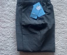 Grey M&S easy dressing trousers 7-8