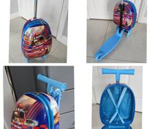Cars 2-in-1 Scooter Suitcase - Foldable Kids Luggage