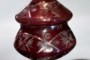 Ruby handcut crystal pedestal bowl