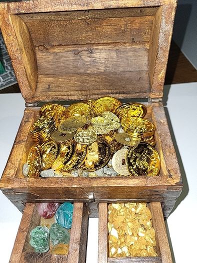 Pirates chest gold coins etc