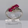 African Ruby & Natural Zircon Bypass Ring in Platinum Overlay Sterling Silver Image 7