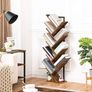NEW SALE | Tree Bookshelf Tall, 9-Tier Floor Standing Book Shelf, Tall Bookcase for CDs Albums, for Living Room, Rustic Brown and Black Image 3