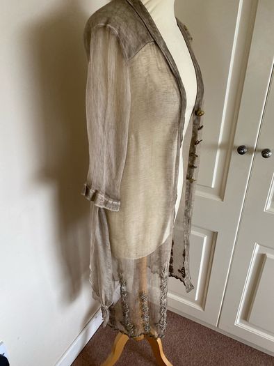 Elisa Cavaleta size 10 silk linen dress coat