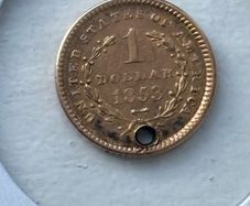 USA 1 Dollar 1853 Philadelphia Liberty Head, Gold