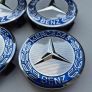 4 x Mercedes Centre Caps (Light Blue) FREE POST Image 5