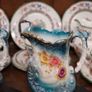Late Victorian / Edwardian Turquoise Floral Ceramic Jugs Image 5