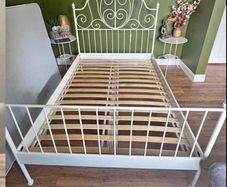 Beautiful Sturdy White Metal 4Ft 6 Double Bed Frame - Can Deliver