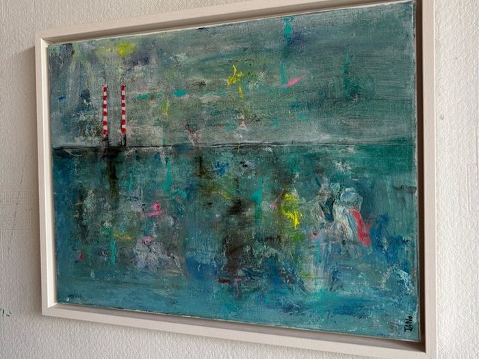 Original Art Irish Art Original Seascape Poolbeg Chimneys Dublin aesthetic