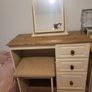 3 drawer Vanity desk with seat and mirror Image 4