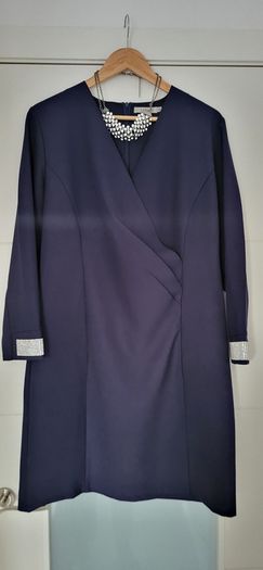 ANANY Navy Jewelled Cuff Dress Sz 2XL (Fit 16UK-18 UK) - Bnwot Rrp 89.99