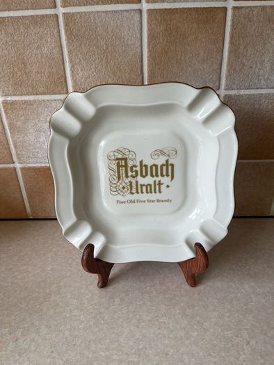 Vintage 2 Asbach Uralt Five Star Brandy Ashtrays
