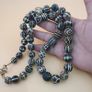 Burmese Antique Pumtek Pyu Petrified Wood Stone Beads Necklace 24 Inches Image 6