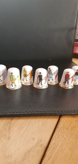 Collection of Bone China Thimbles Flags Of the World