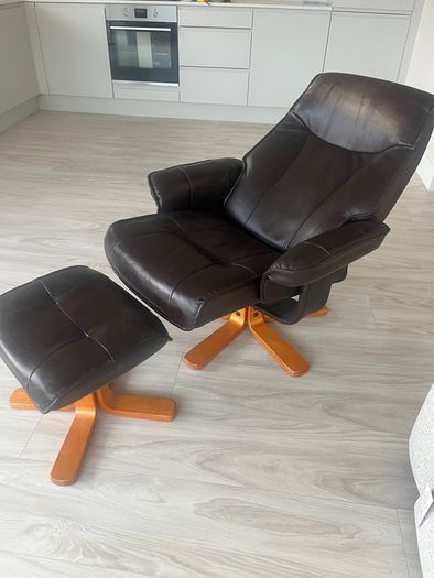 Faux leather recliner