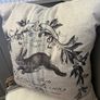 Large 55cm x 55cm French Lapin grain sack stripe indoor/outdoor cushion Image 9