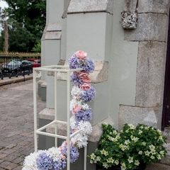wedding stands and flowers