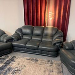 Large 3+1+1 Real Leather Suite  Fully Refurbished