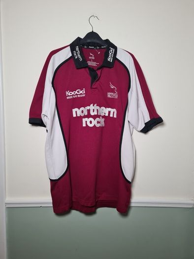 Vintage Newcastle Falcons rugby shirt jersey 2005 size Large KOOGA NORTHERN ROCK