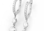 Natural Diamond Hoop Earrings White gold Brand New
