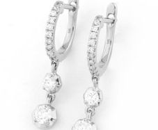 Natural Diamond Hoop Earrings White gold Brand New