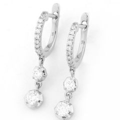 Natural Diamond Hoop Earrings White gold Brand New