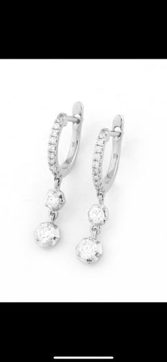 Natural Diamond Hoop Earrings White gold Brand New