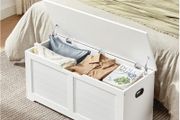 New Vintage Storage Cabinet Shoe Bench (White) FREE P&amp;P