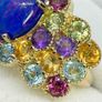 Silver Harry Ivens Vibrant Opal & Multi-Gemstone Statement Ring Image 10