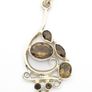 Vintage Large Chunky Smoky Quartz Silver Pendant Image 2