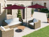 Double Parasol with Steel Pole Bordeaux Red 600 cm