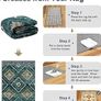 Machine Washable Large Rugs Living Room, 180x270 cm Non-Slip Area Rugs, Short Pile Green Rug for Bedroom, Hallway, Bedroom, and Kitchen, Office, Teal/Green Image 5