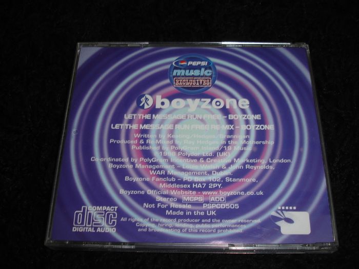 Boyzone - Let The Message Run Free 2 Track Promo